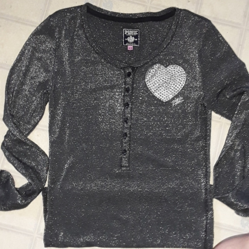 Victoria Secert PINK long sleeve bling top Medium